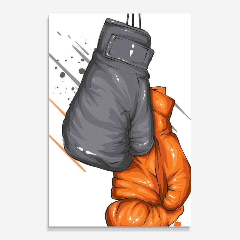 Glasbild Grey Orange Glove Zertifiziert