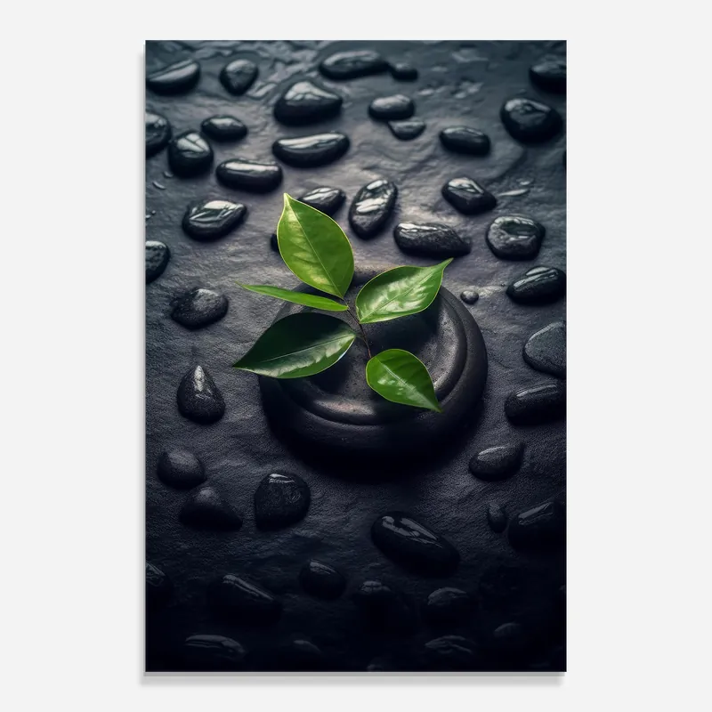 Glasbild Realistic Spa Leaf Must-Have