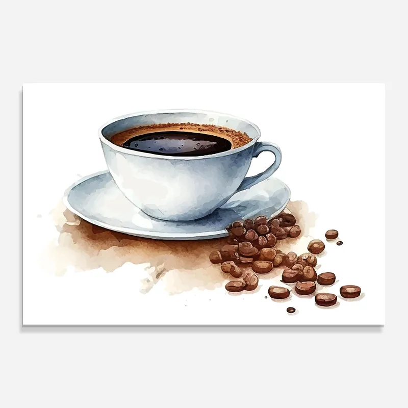 Garantierte Lieferung Glasbild Coffee Watercolor