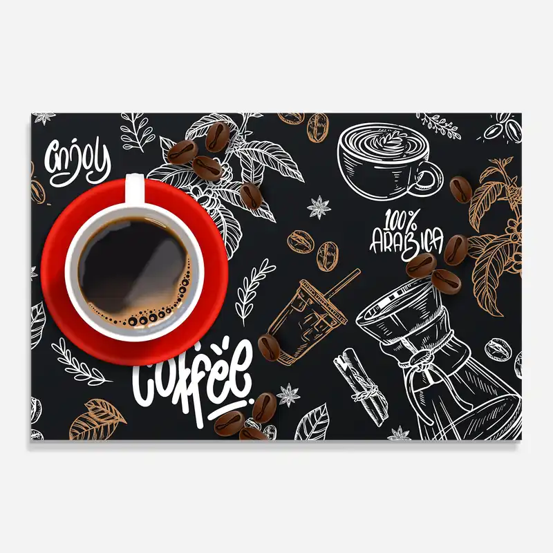 Glasbild White Cup Coffee Must-Have