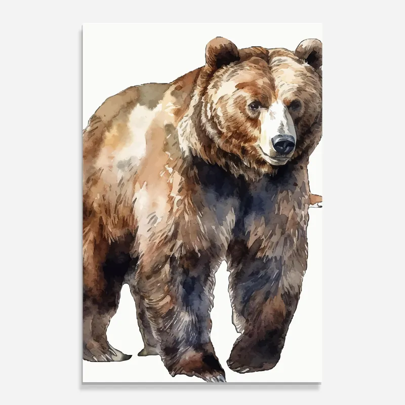 Direkt Vom Hersteller Glasbild Watercolor Bear Art