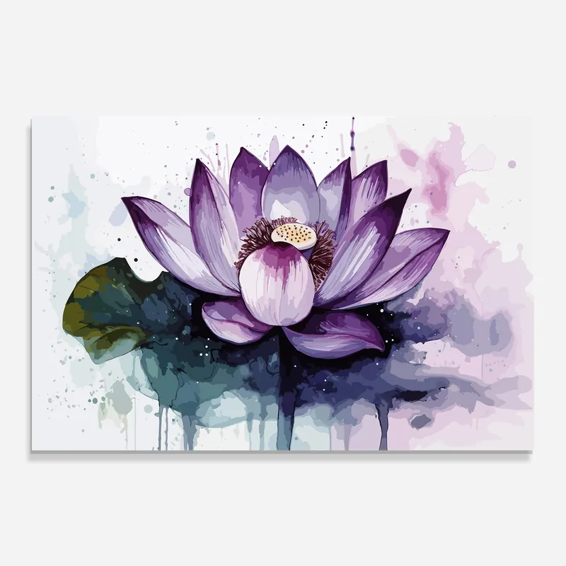 Glasbild Purple Lotus Art Expressversand