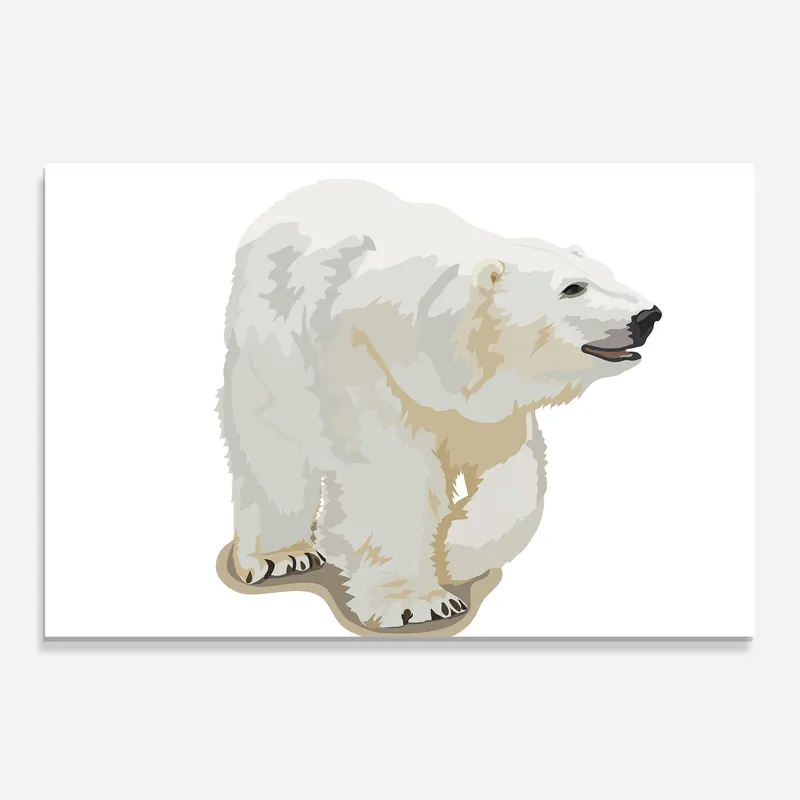 Sonderaktion Glasbild Walking Icebear