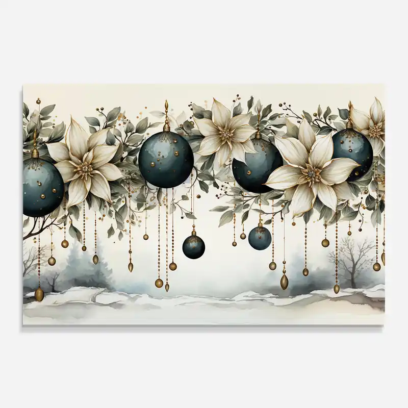 Glasbild Christmas Flowers Art Direkt Vom Hersteller