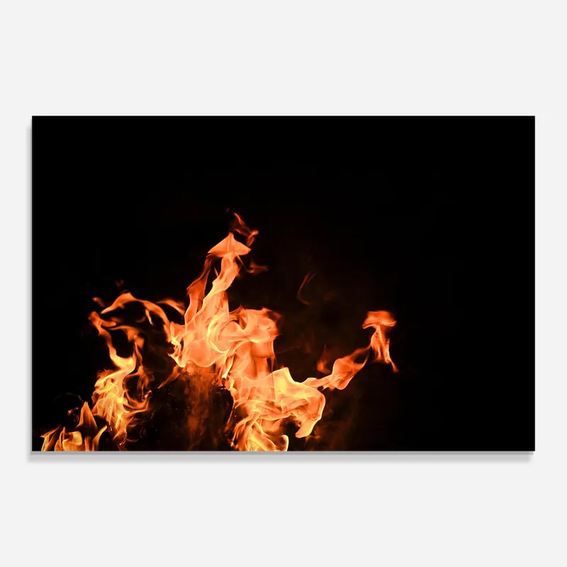 Glasbild Pretty Orange Fire Sonderangebot