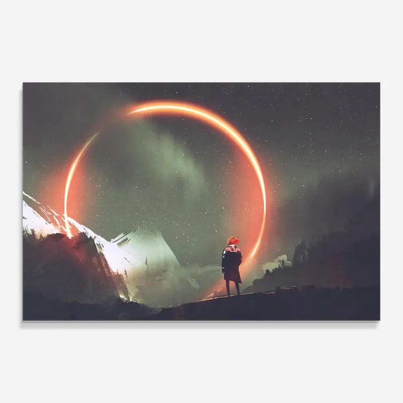 Glasbild Red Light Circle Neu