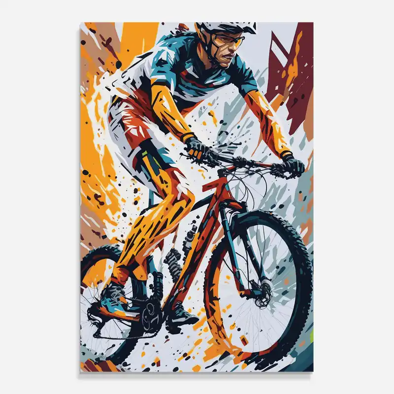 Jetzt Bestellen Glasbild Orange Bike Art