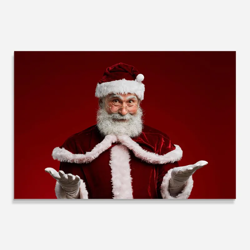 Kracherpreis Glasbild Santa Welcoming You