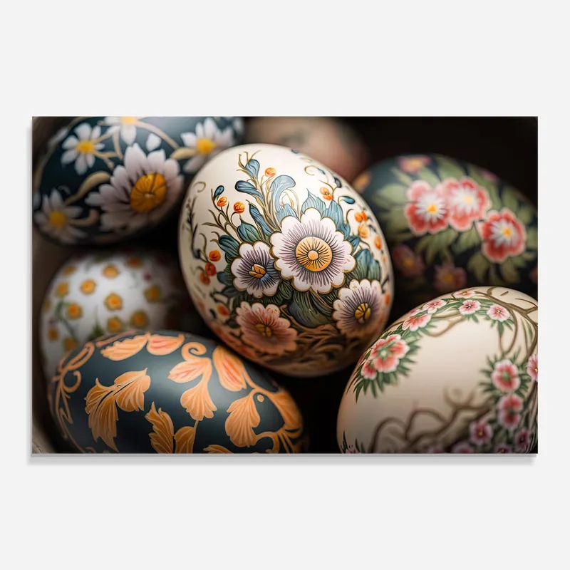 Glasbild Floral Painted Eggs Saisonangebot
