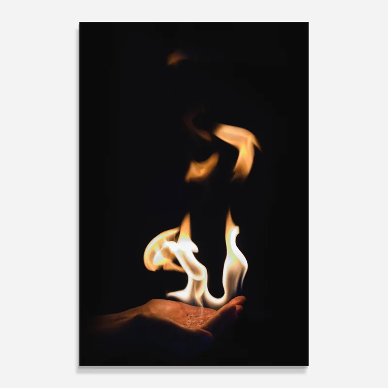 Glasbild White Orange Fire Zertifiziert