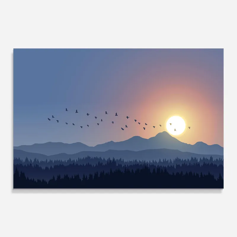 Glasbild Sunset Birds View Saisonangebot
