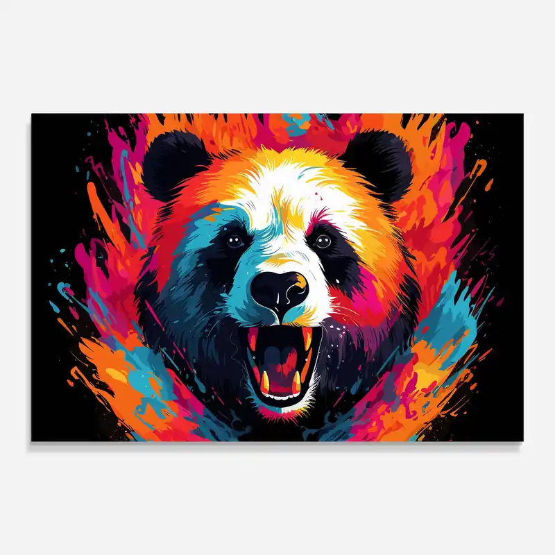 Mega-Angebot Glasbild Panda Color Splash