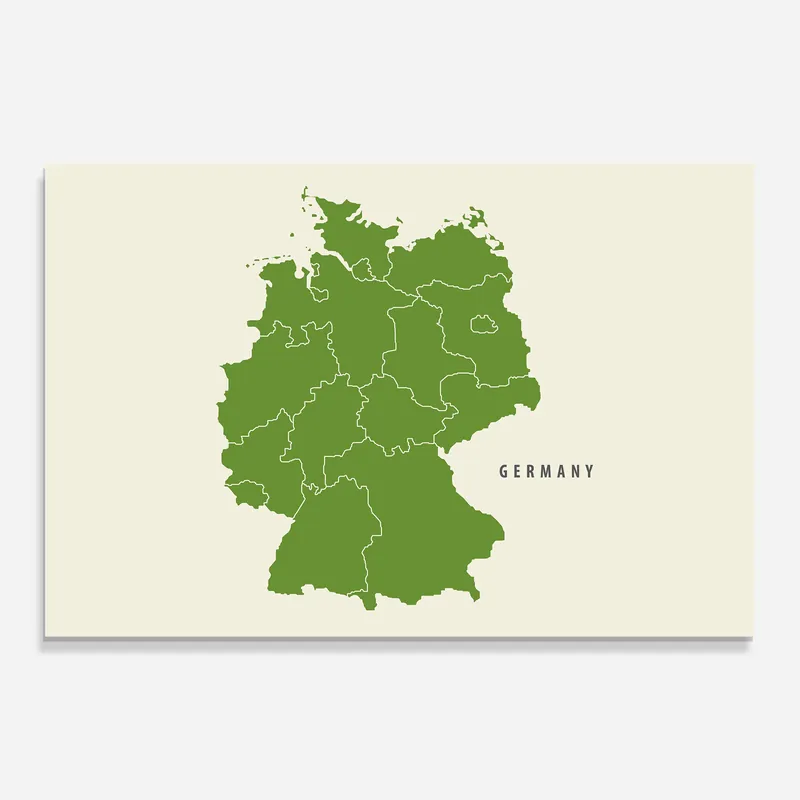 Glasbild Germany Green Map Billig