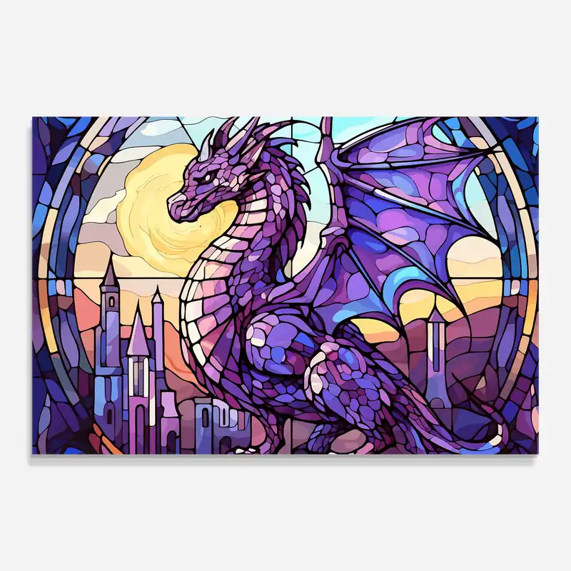 Glasbild Purple Pretty Dragon Neu Im Sortiment
