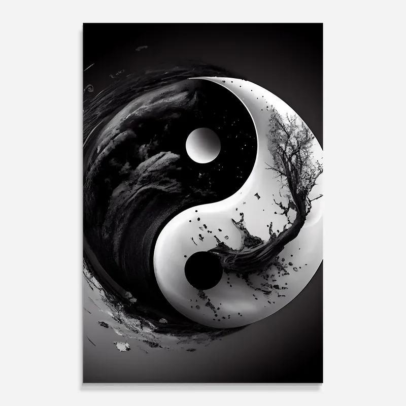 Garantierte Lieferung Glasbild Yinyangblack Smoke