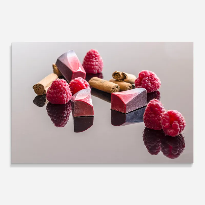 Glasbild Raspberry And Chocolate Beliebt
