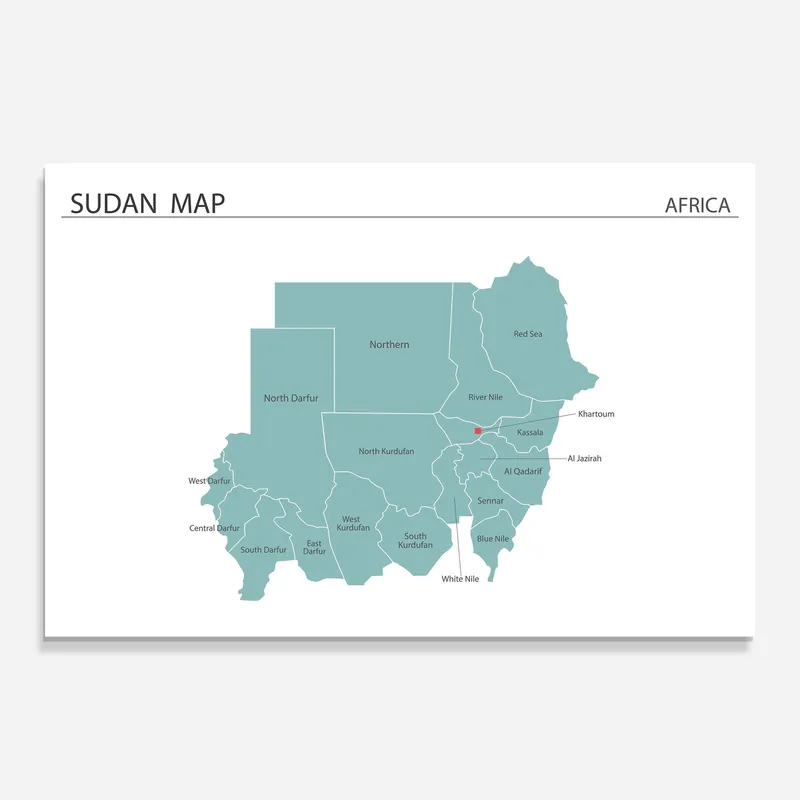 Solange Der Vorrat Reicht Glasbild Sudan Map