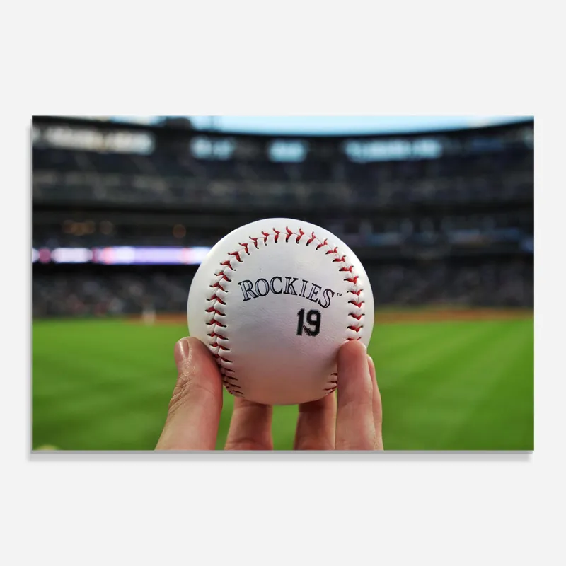 Solange Der Vorrat Reicht Glasbild Rockies Baseball Ball