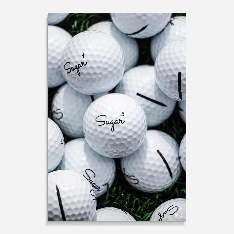 Markenprodukt Glasbild Sugar Golf Balls