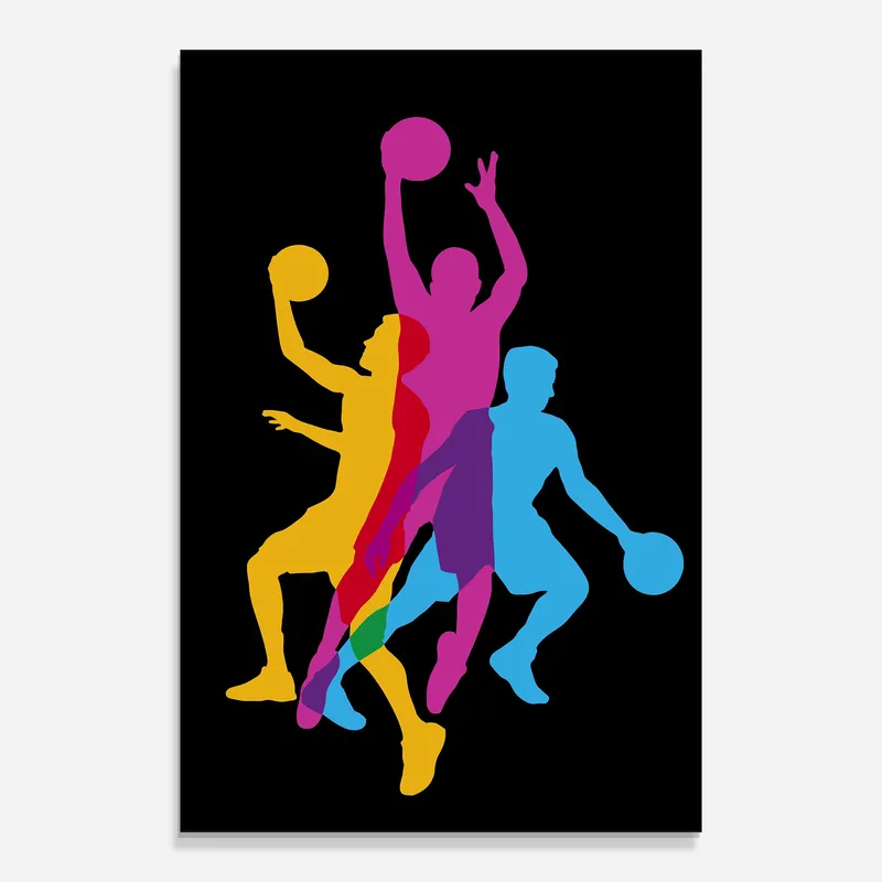 Direkt Vom Hersteller Glasbild Three Basket Players