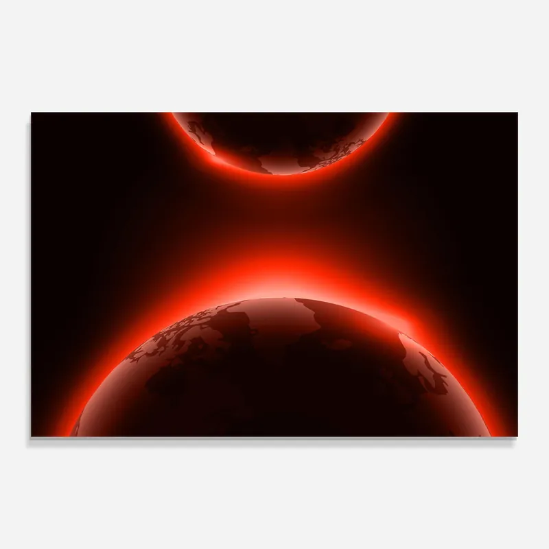 Direktkauf Glasbild Red Light Planet
