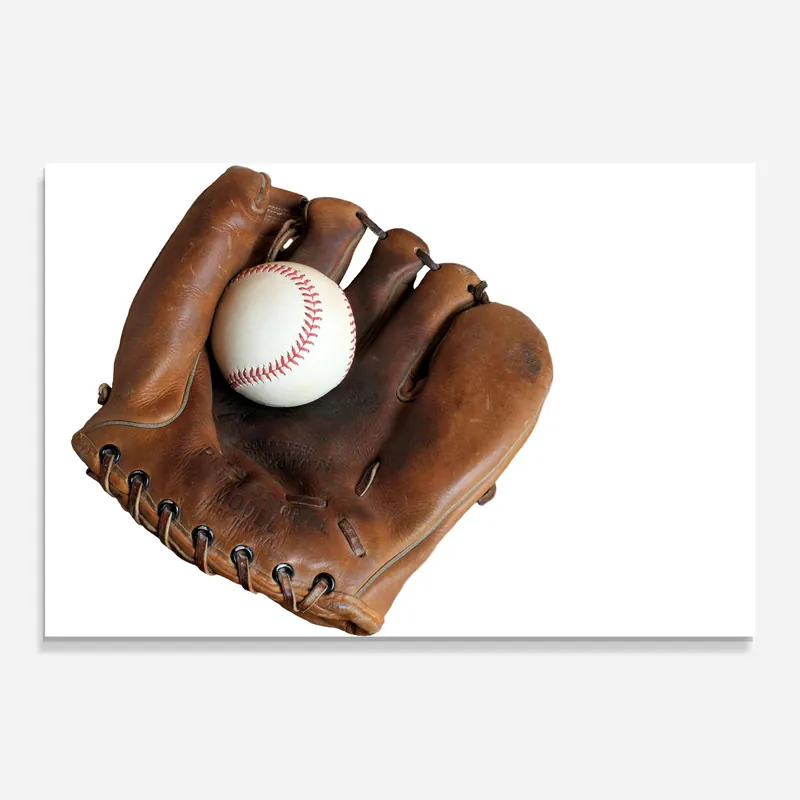 Neuheit Glasbild Holding Baseball Ball