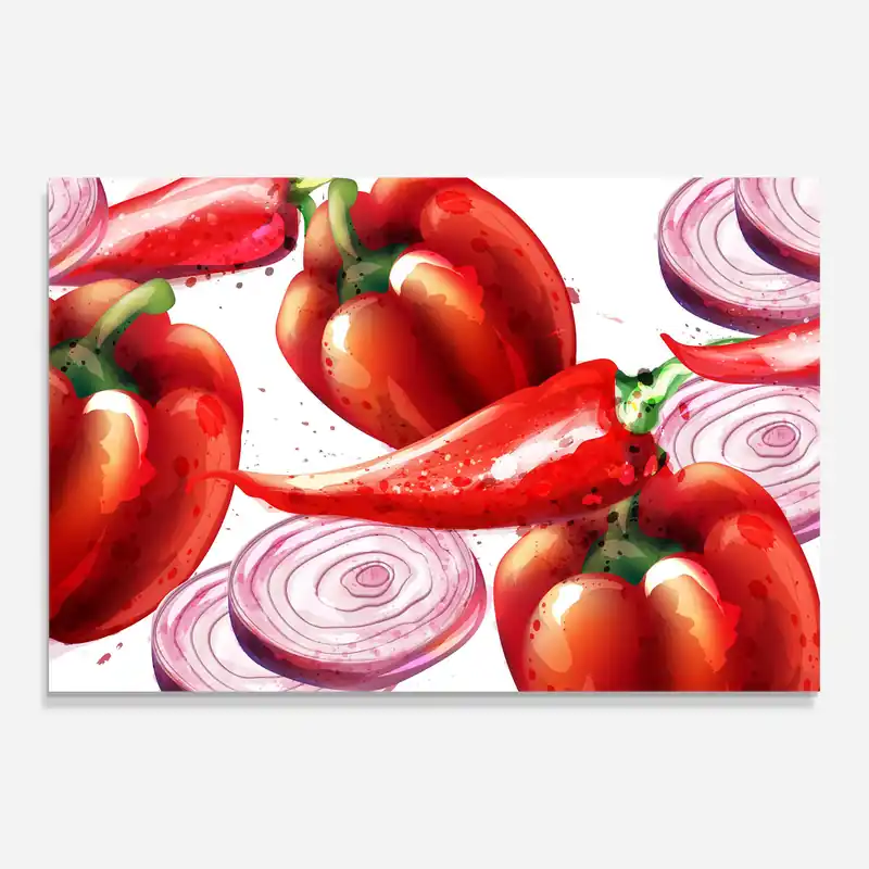 Neuheit Glasbild Onion Chili Art