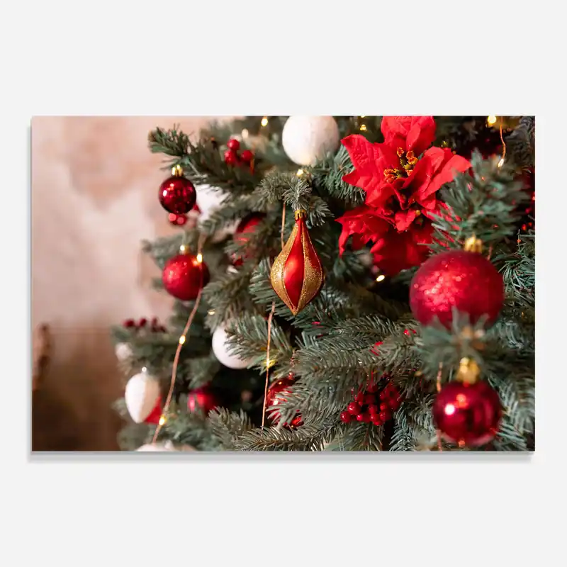 Schneller Versand Glasbild Festive Christmas Decor