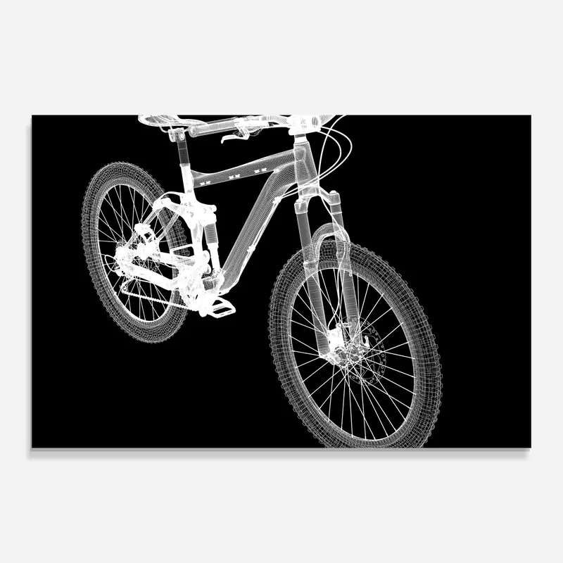 Glasbild White 3d Model Bike Neue Kollektion