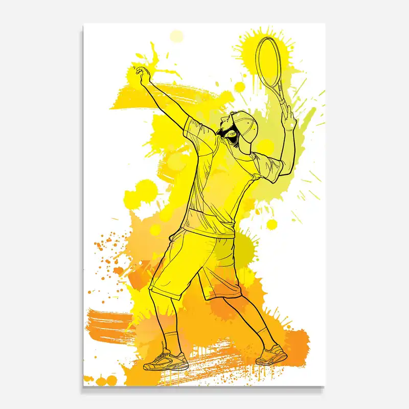 Glasbild Yellow Art Tennis Preiswert
