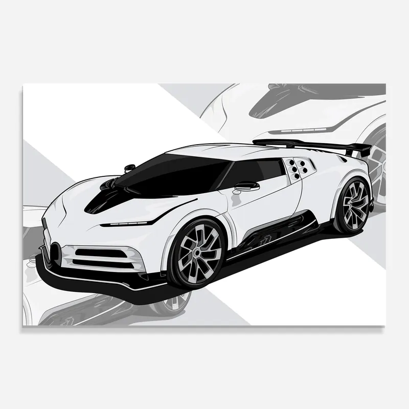 Glasbild Sport White Car Must-Have