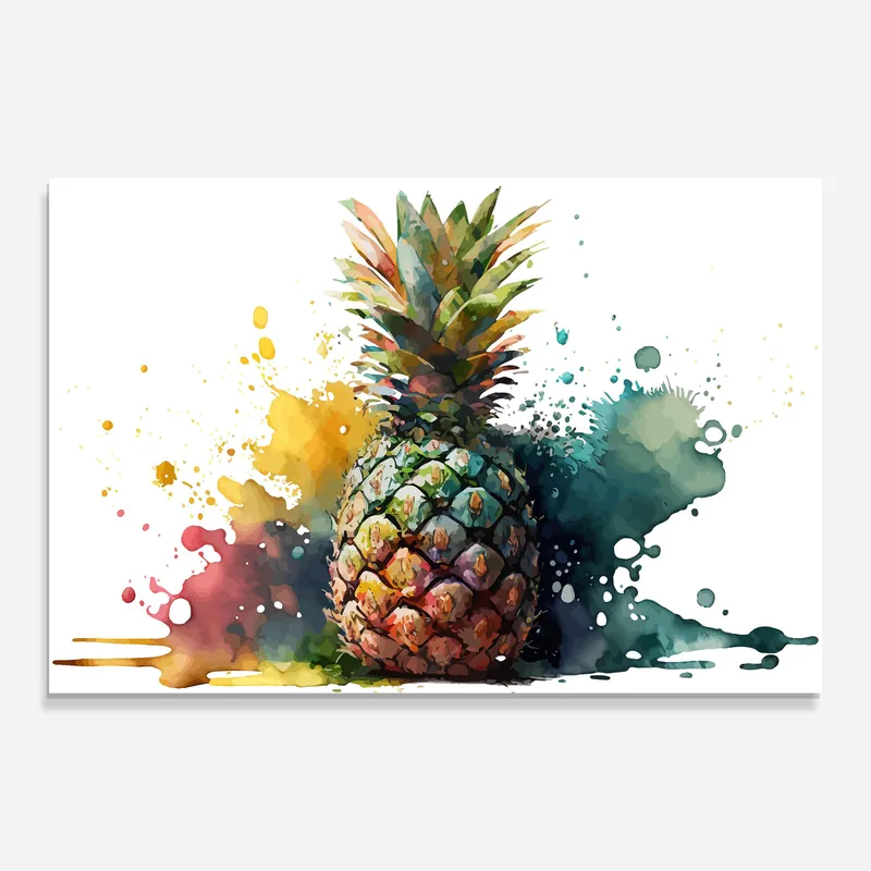 Nur Für Kurze Zeit Glasbild Pineapple Color Mix