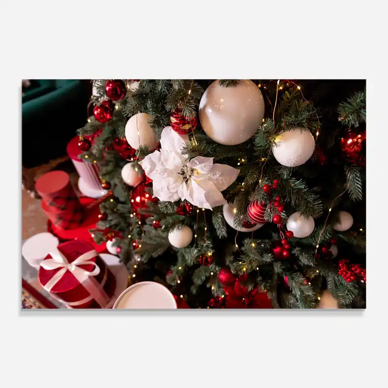 Finale Aktion Glasbild Colourful Christmas Baubles