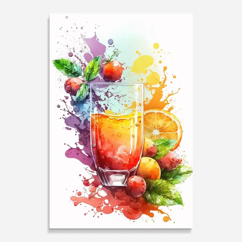 Glasbild Watercolor Drink Meistverkauft