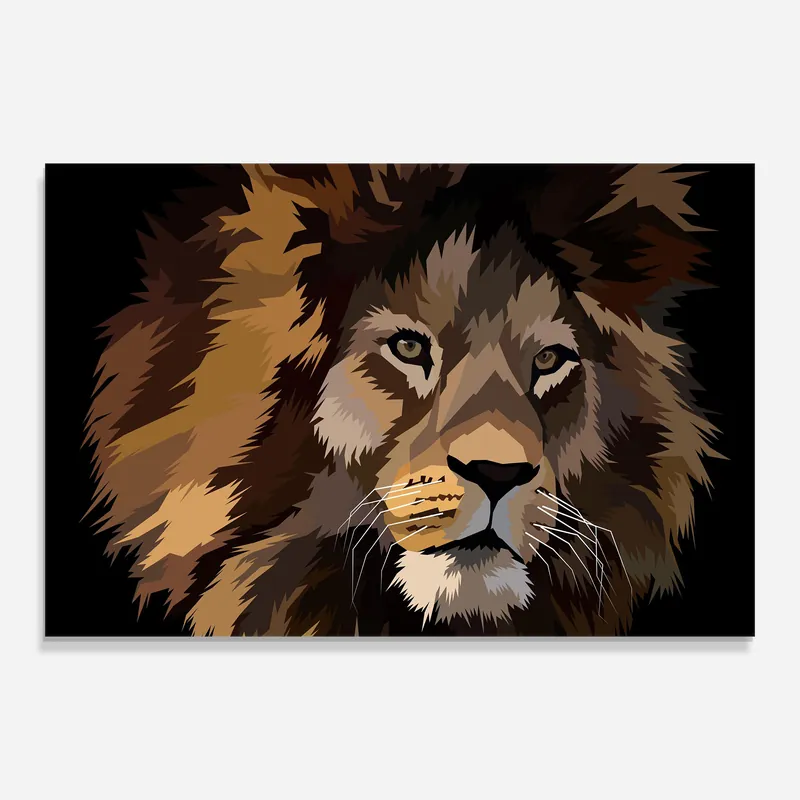 Glasbild Pretty Lion King Super-Preis