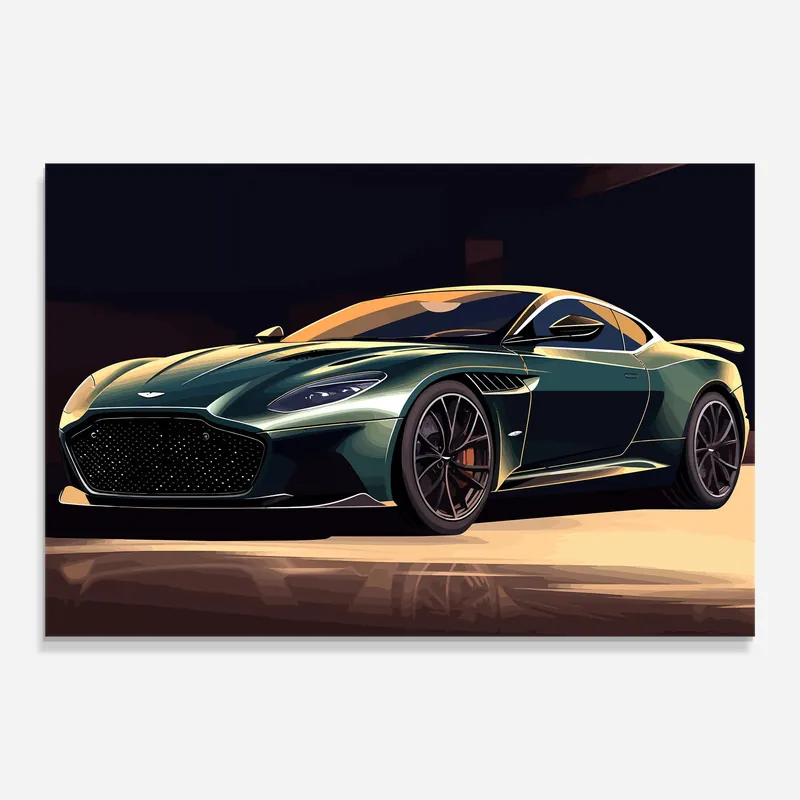 Solange Der Vorrat Reicht Glasbild Cool Green Car
