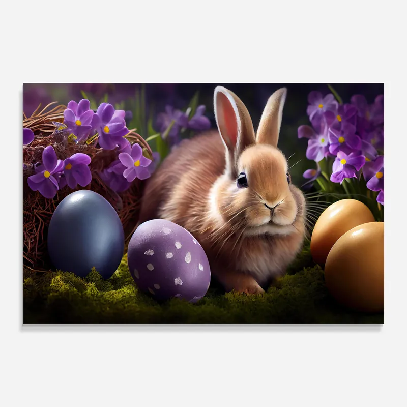 Glasbild Cute Easter Rabbit Bestpreis