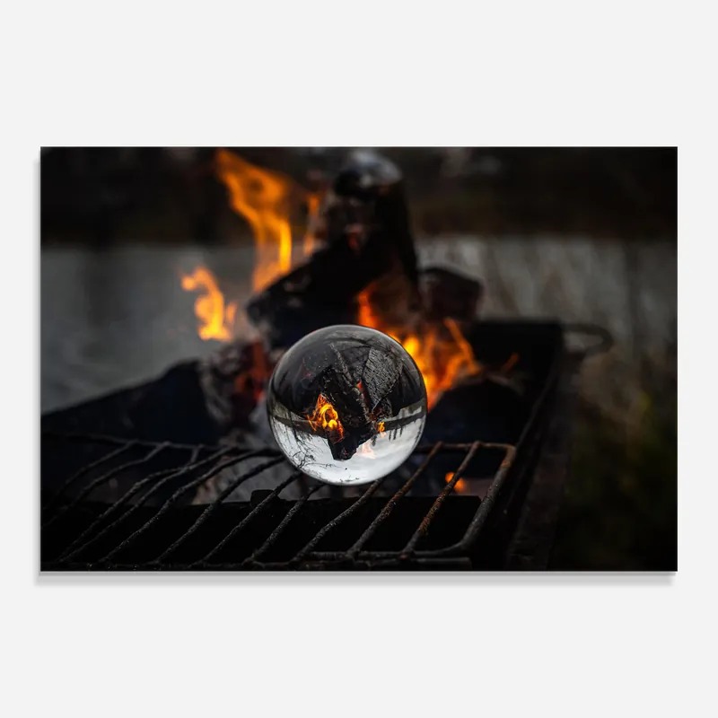 Glasbild Water Ball On Fire Kostenloser Versand