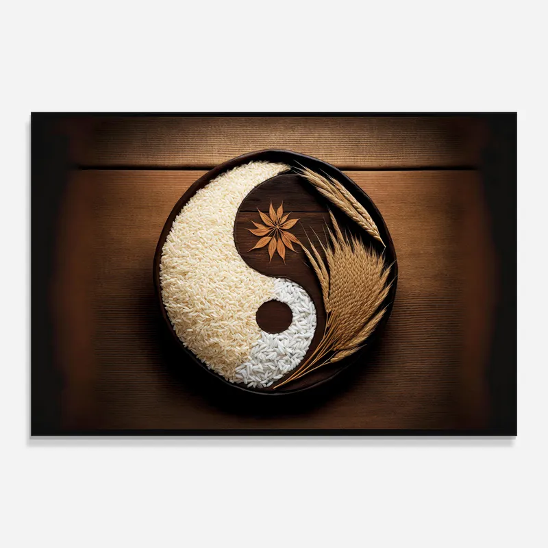 Glasbild Yinyang Rice Günstig