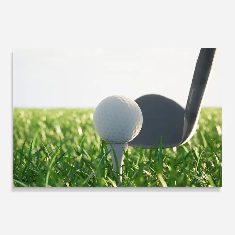 Gratis Versand Glasbild Hitting The Golf Ball