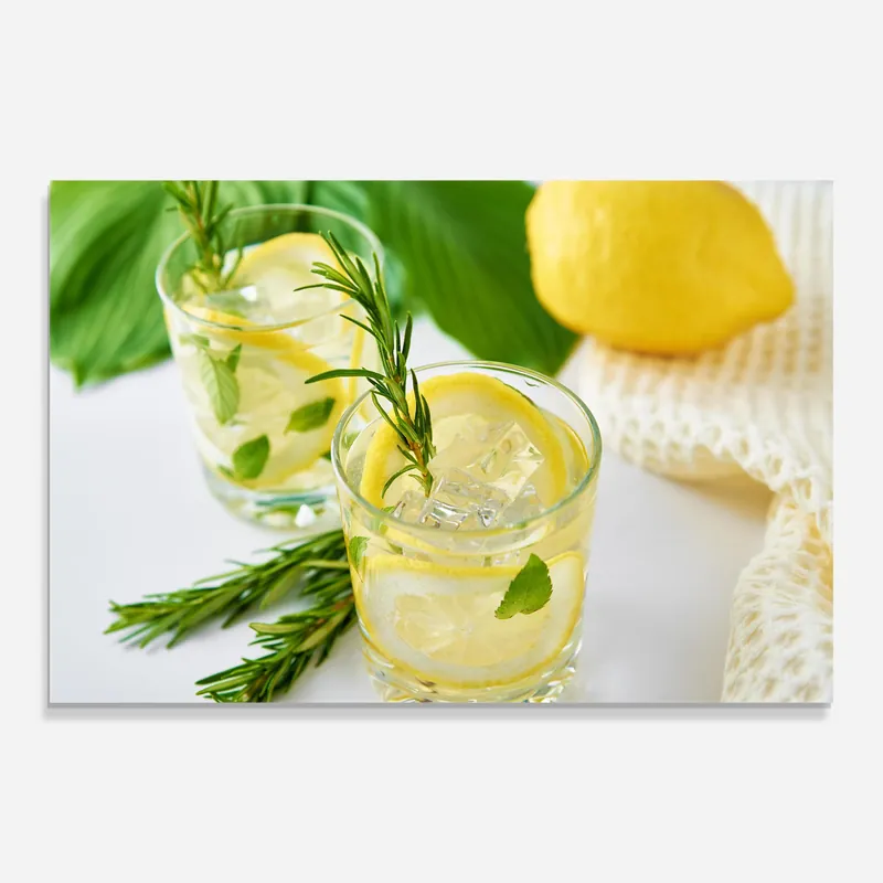 Glasbild Lemon Rosemary Drink Ausverkauf