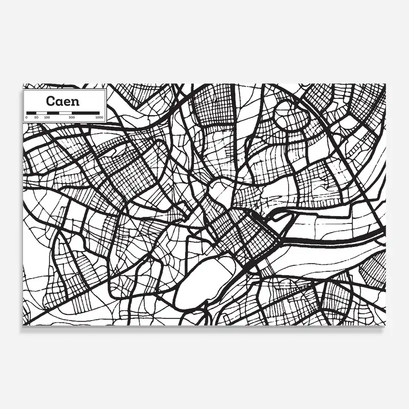 Glasbild Caen Map Garantierte Lieferung