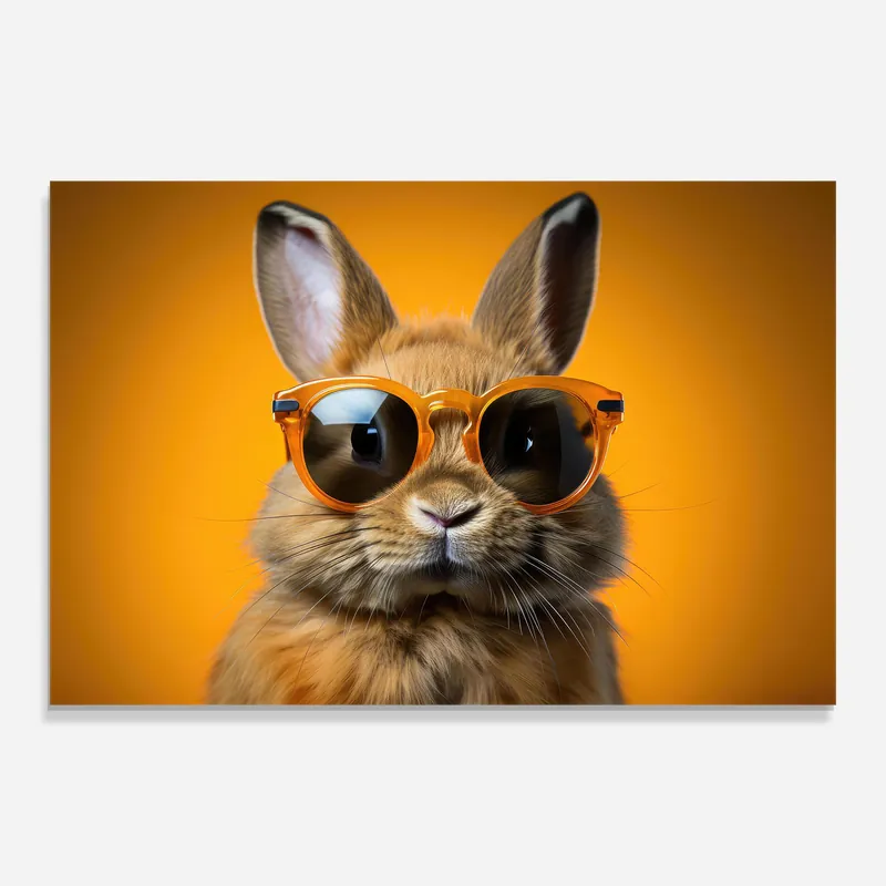 Glasbild Sunglasses Orange Rabbit Jetzt Kaufen