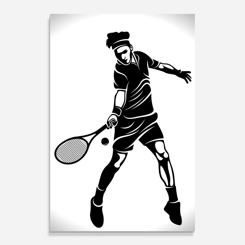 Wochenendangebot Glasbild Tennis Player Line