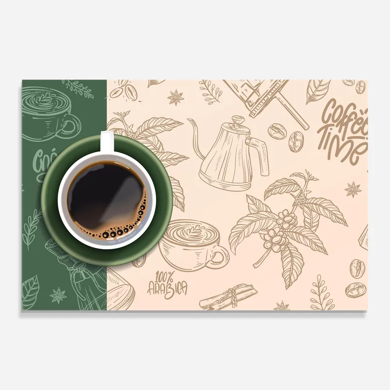 Glasbild Green Cup Coffee Expressversand