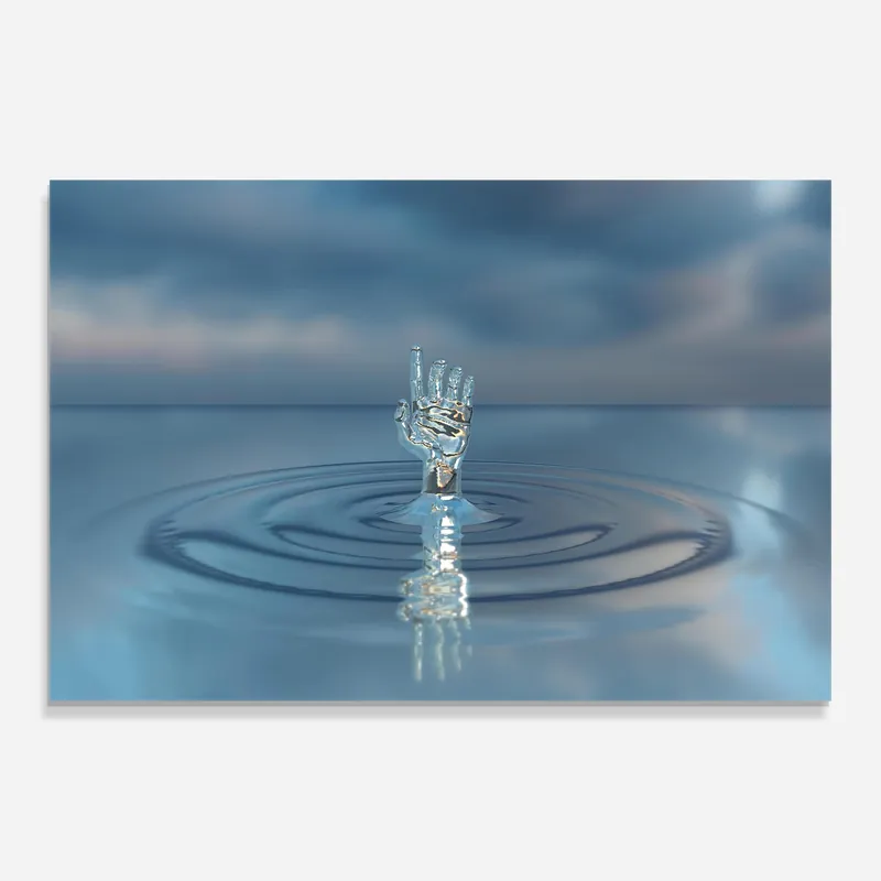 Glasbild Water Hand Meistverkauft