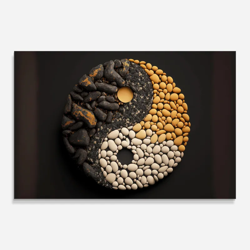 Finale Aktion Glasbild Stone Yin Yang