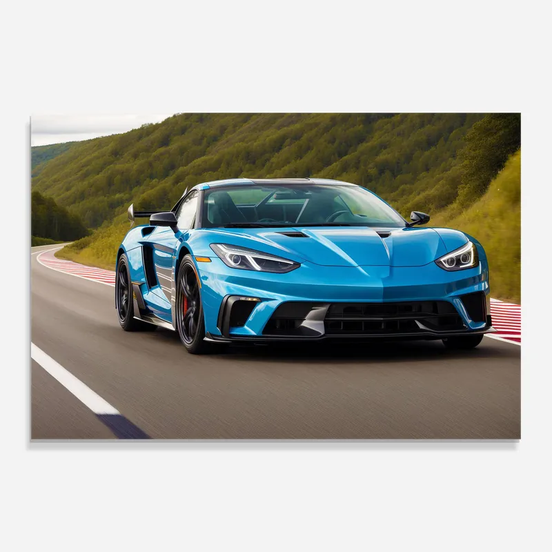 Glasbild Blue Sport Car Aktuell