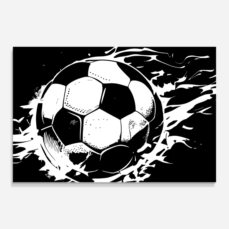 Glasbild White Fire Football Knallerangebot