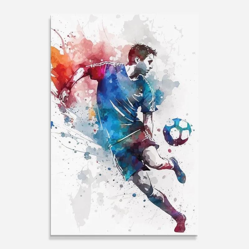Glasbild Watercolor Football Solange Der Vorrat Reicht
